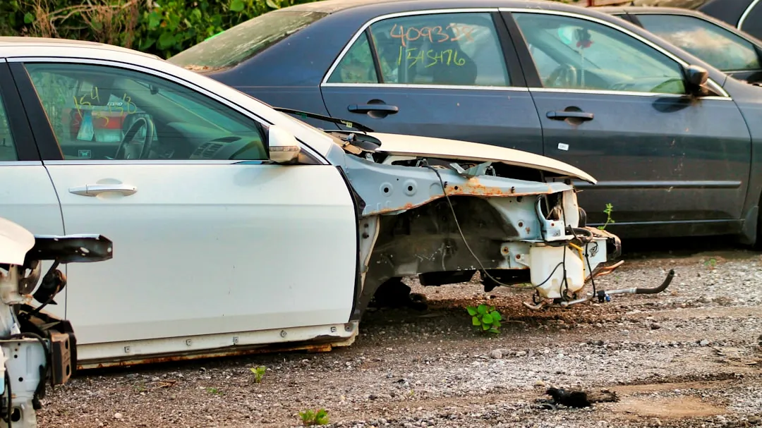 a car that is sitting in the dirt