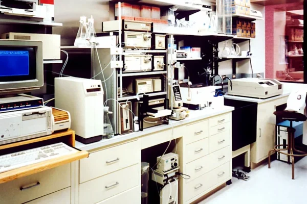 desktop monitor beside computer tower on inside room